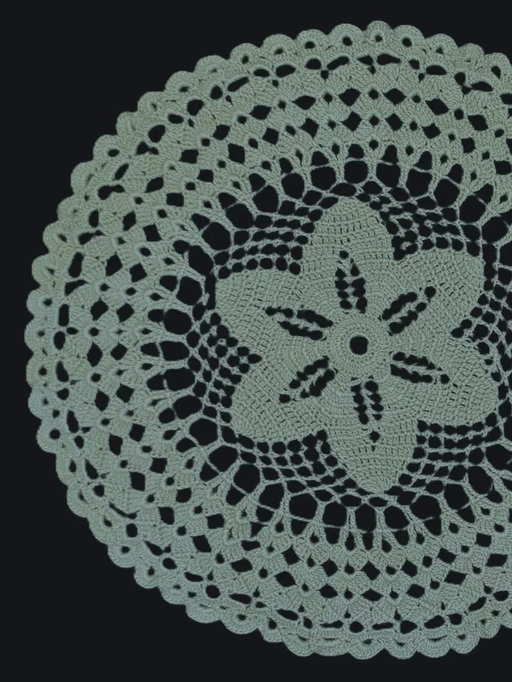 MCM Doilies Crocheted Multi Color‎ Pansy, Sage Green 11.5 - 13.5